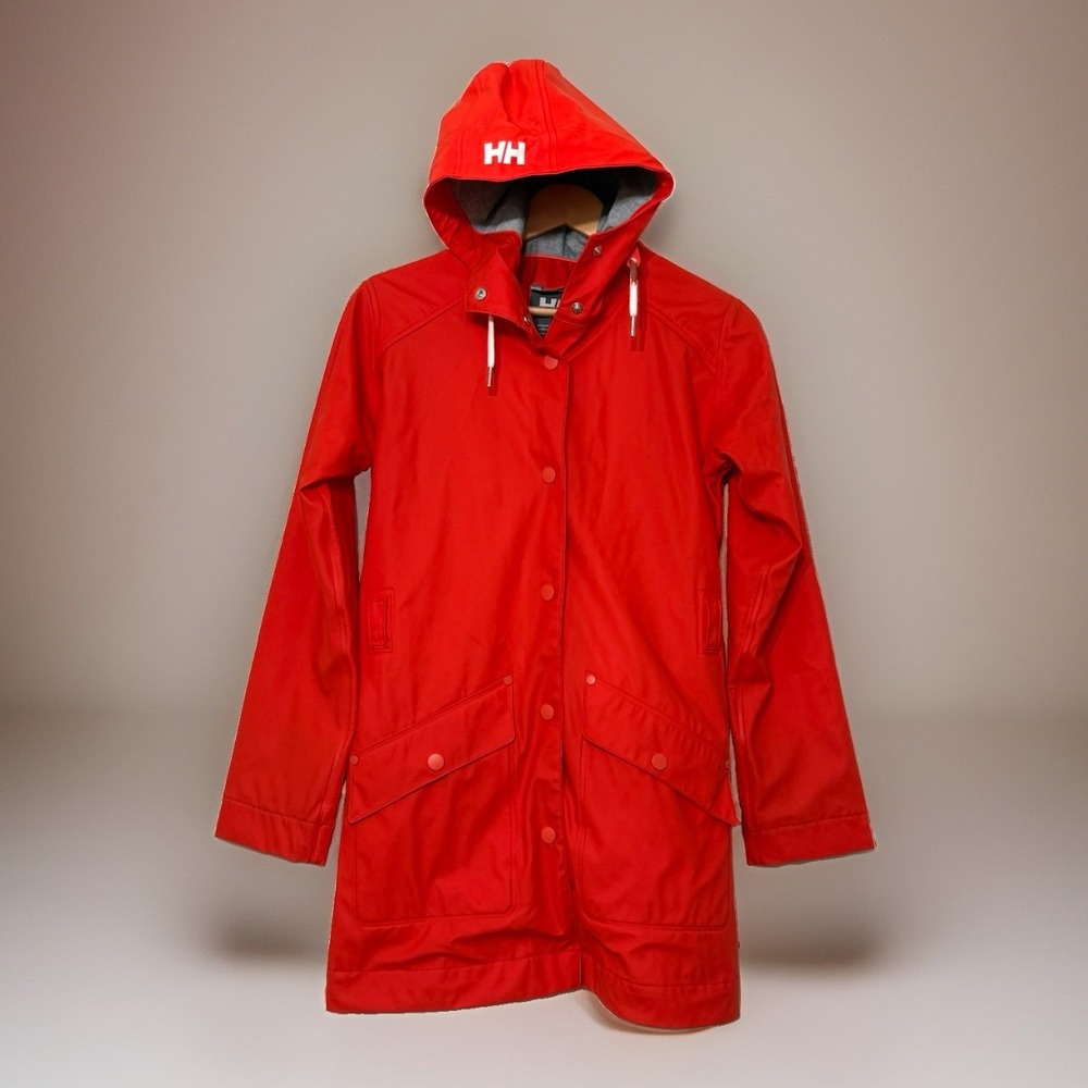 Helly Hansen Kirkwall II Raincoat Yellow Waterproof Belted Trench Coat XS 0611